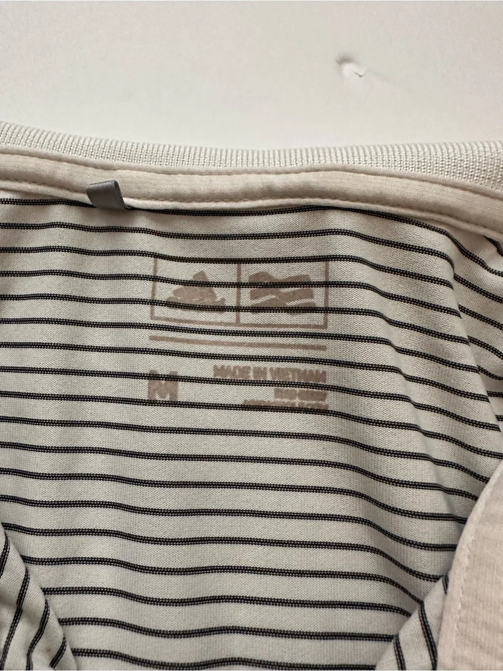 Adidas Men's Thin-Striped Polo in White and Black